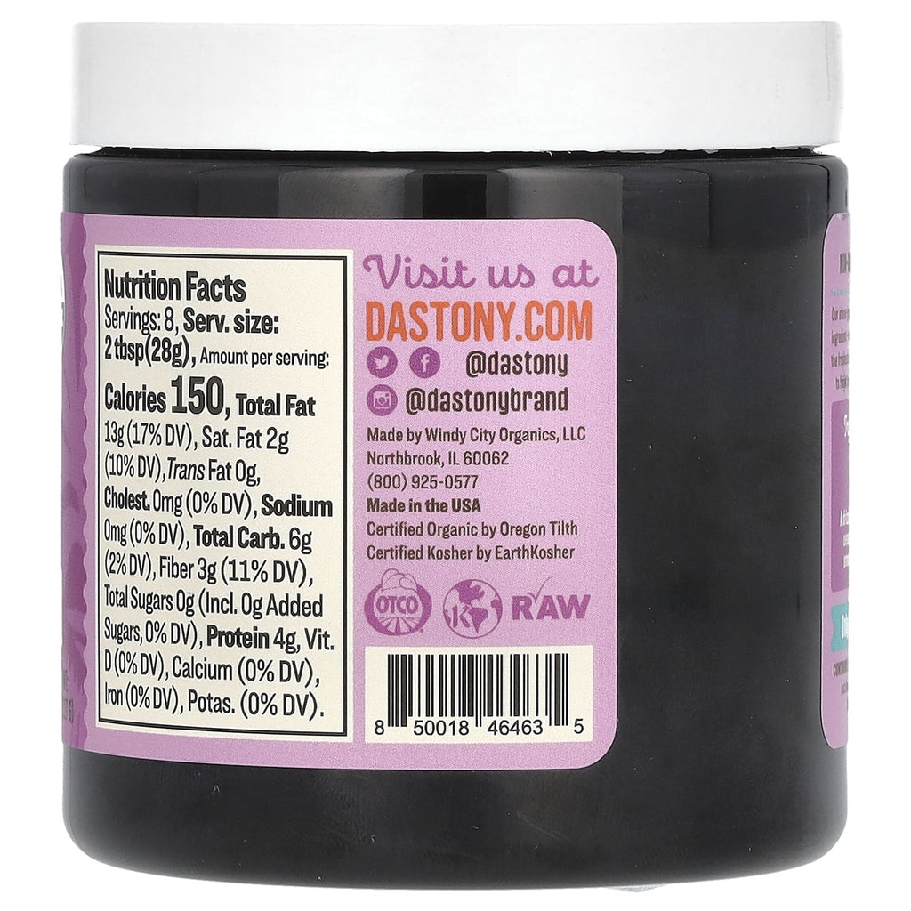 Dastony Organic Black Sesame Tahini, Raw Stone Ground, 8 oz (227 g)