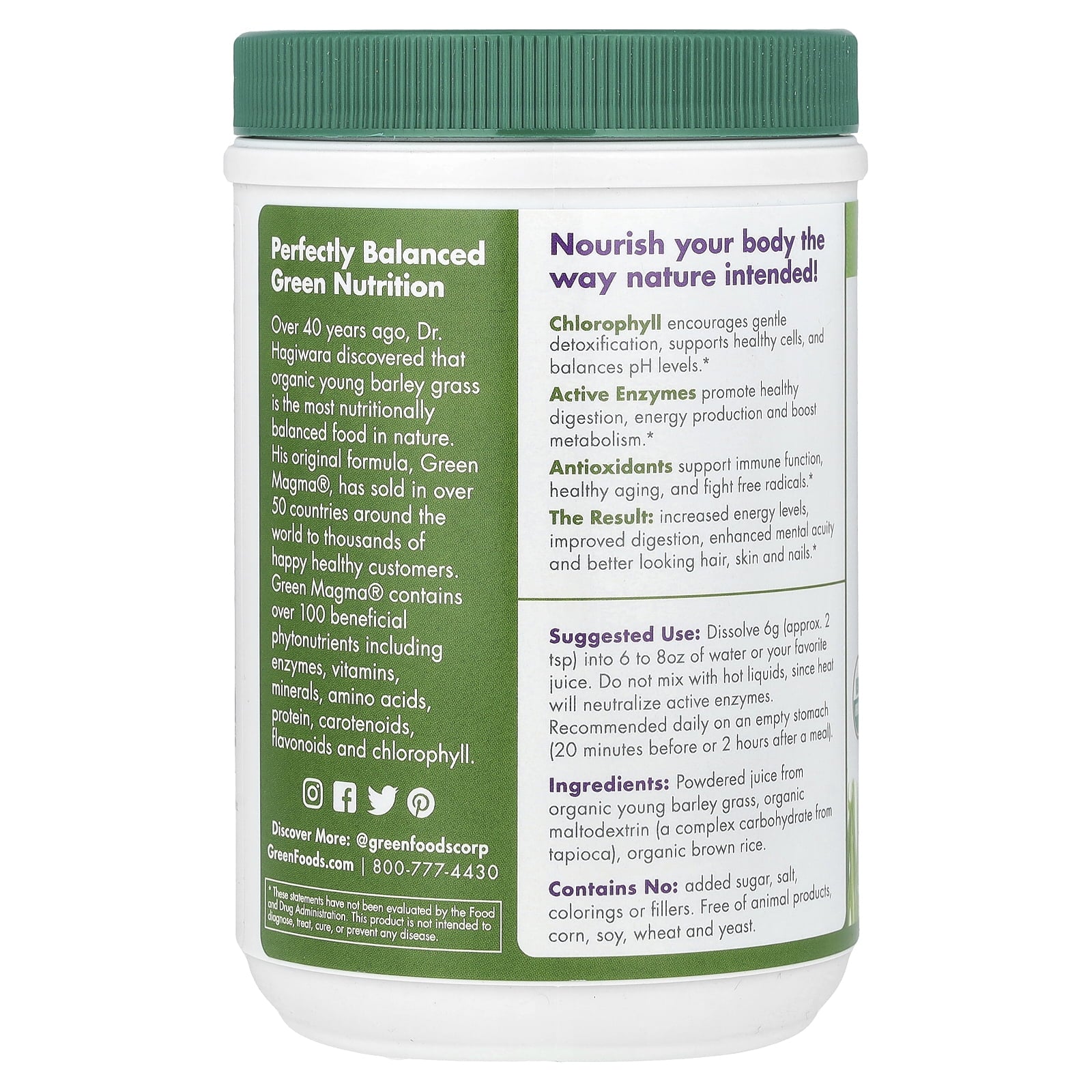 Green Foods Organic Barley Grass Powder, 10.6 Oz