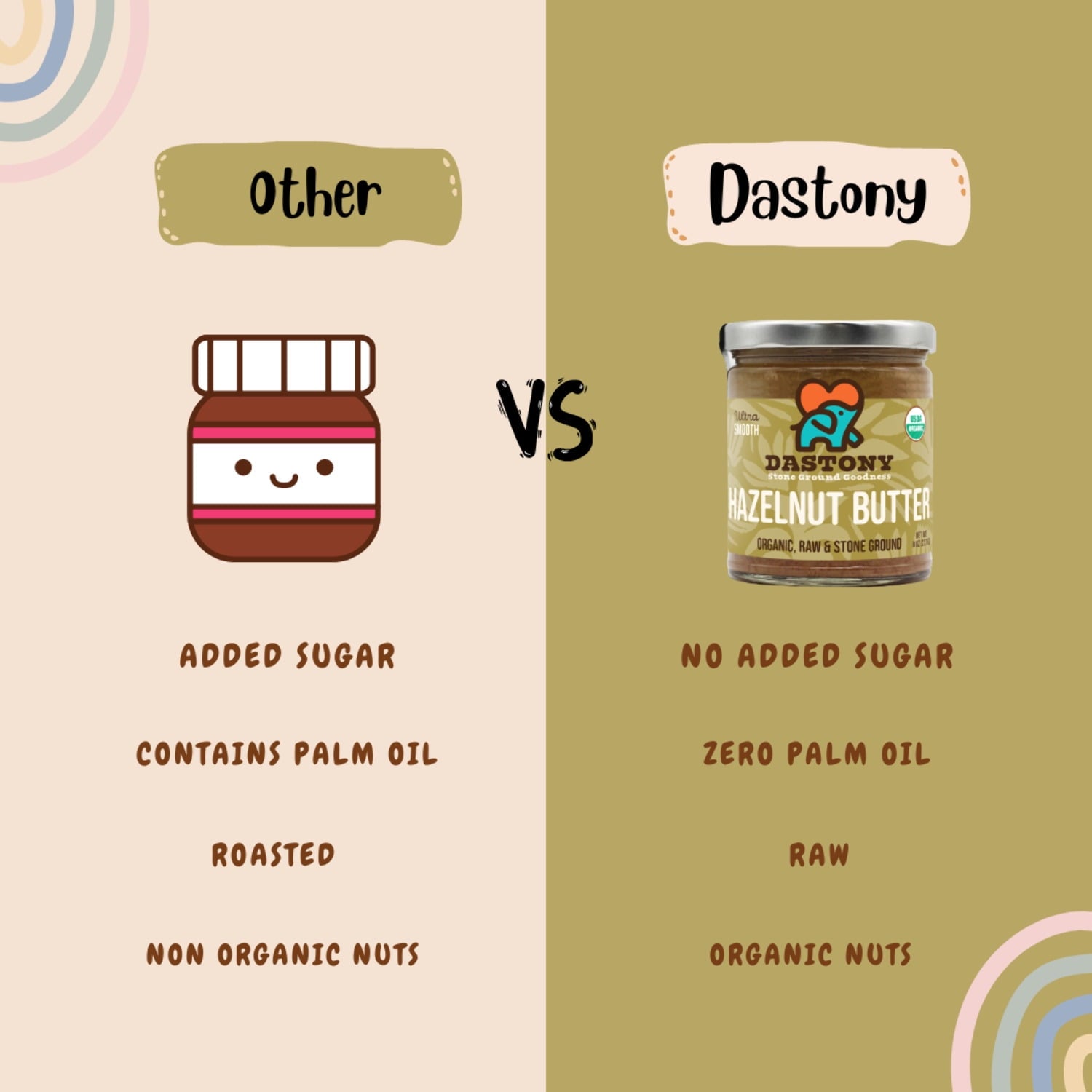 Dastony Organic Hazelnut Butter, Ultra Smooth, 8 oz