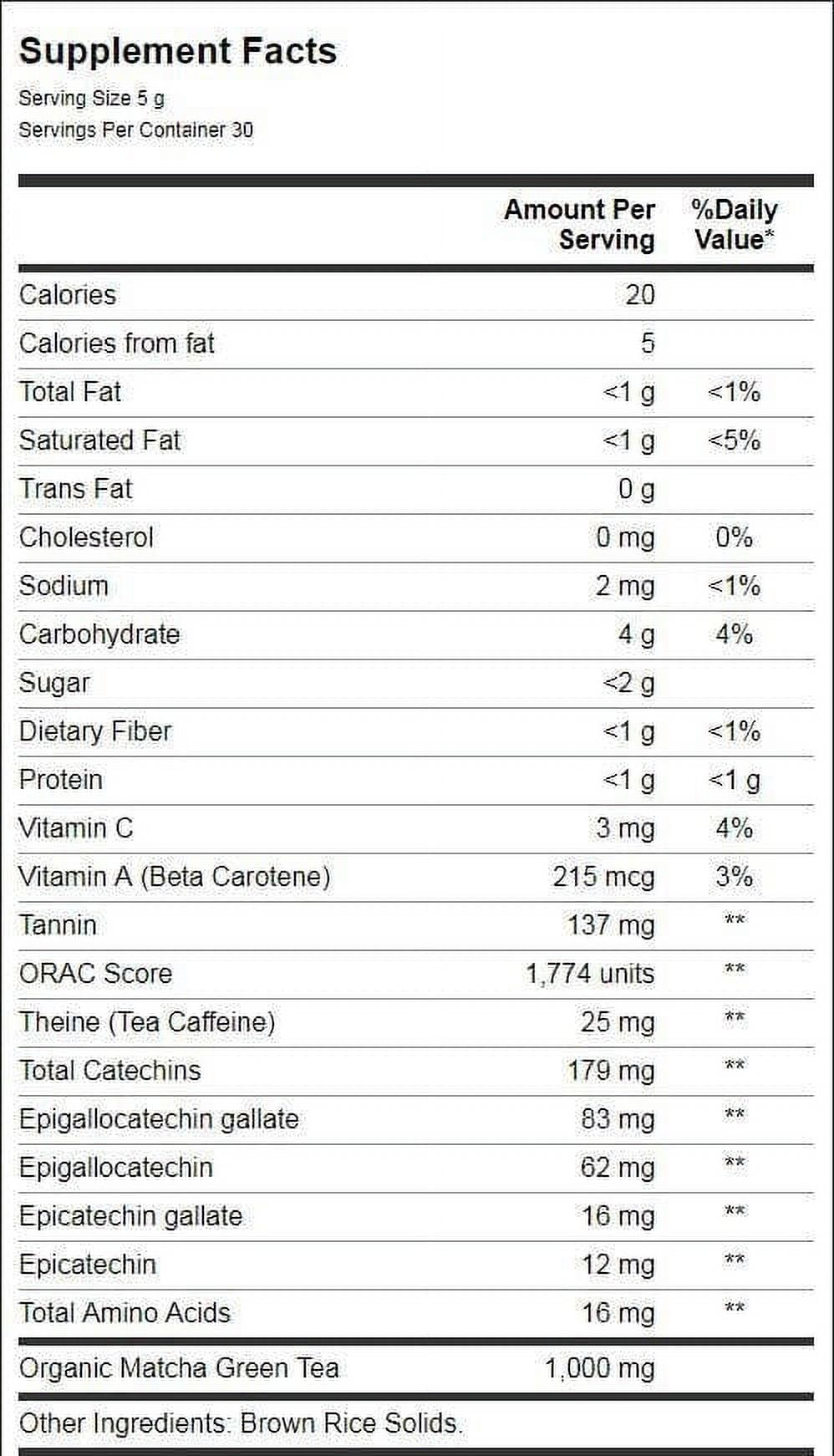 Green Foods Organic Matcha Green Tea Powder, 5.5 Oz