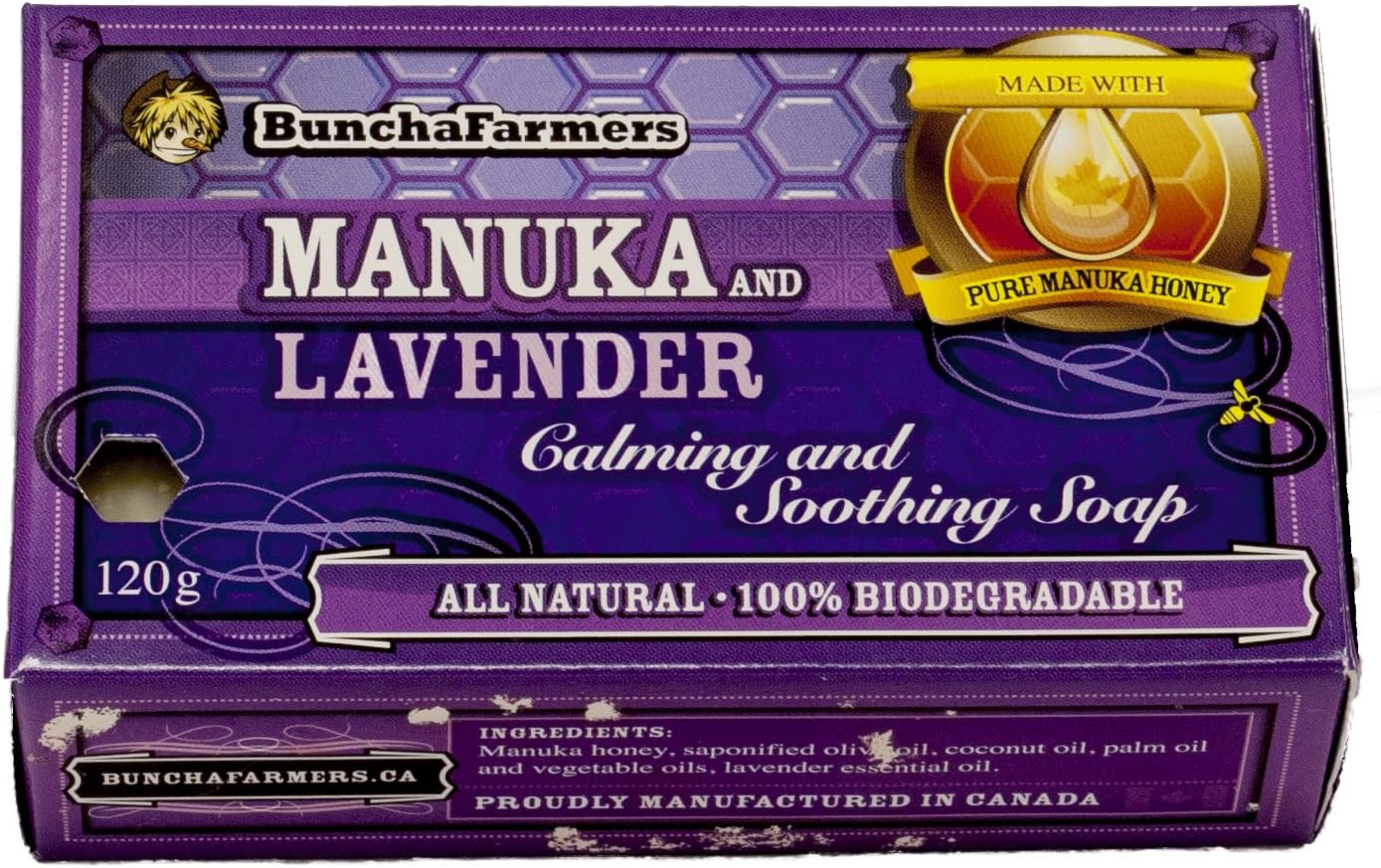 Buncha Farmers All Natural Manuka Bar Soap - Honey & Lemongrass 120g