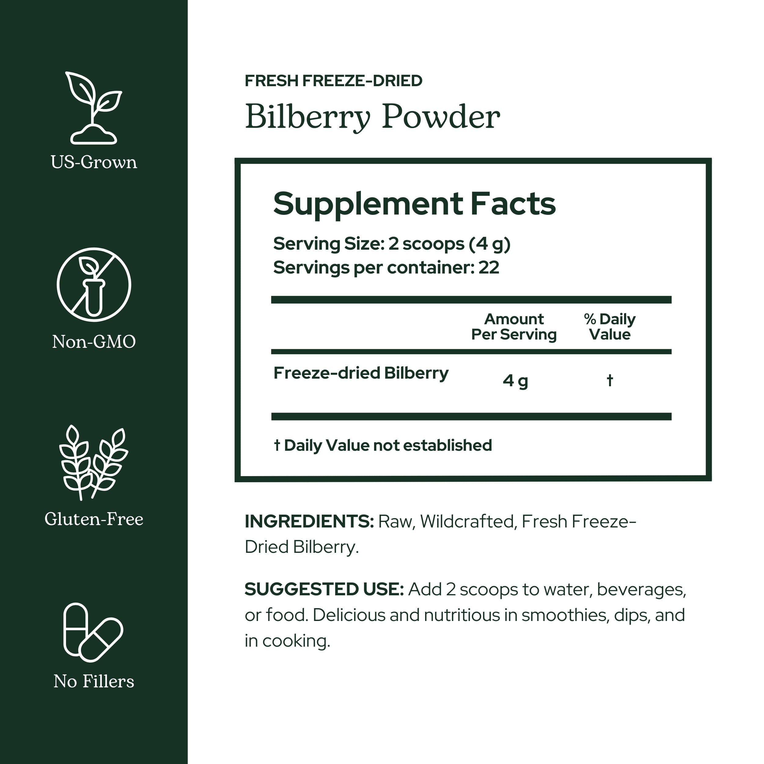 Eclectic Herb Bilberry Powder, 3.2 oz (90 g)