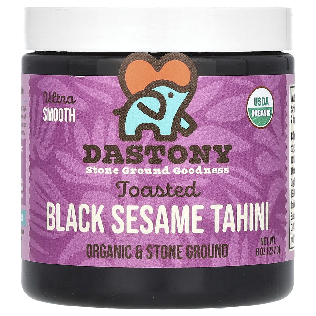 Dastony Organic Black Sesame Tahini, Raw Stone Ground, 8 oz (227 g)