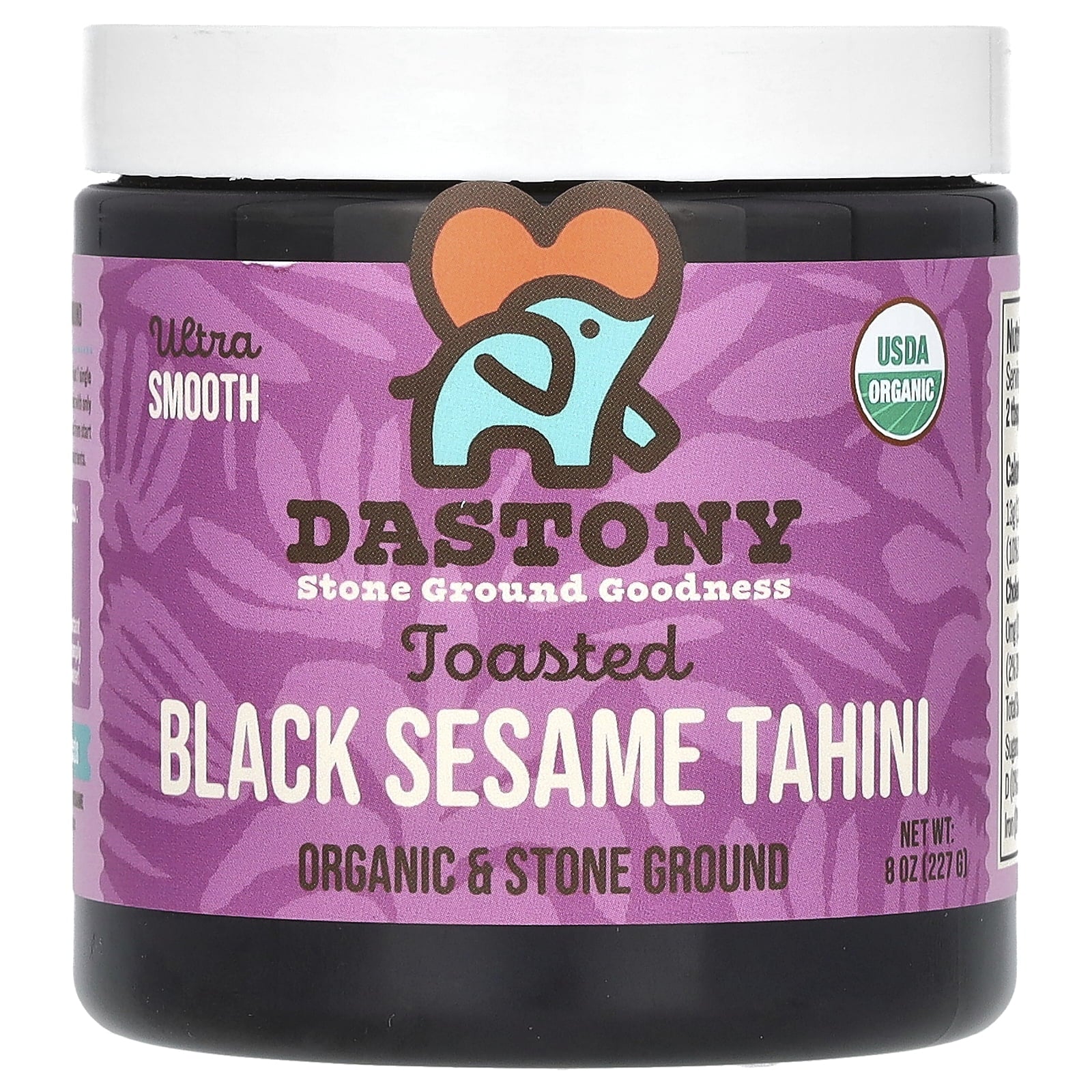 Dastony Organic Black Sesame Tahini, Raw Stone Ground, 8 oz (227 g)