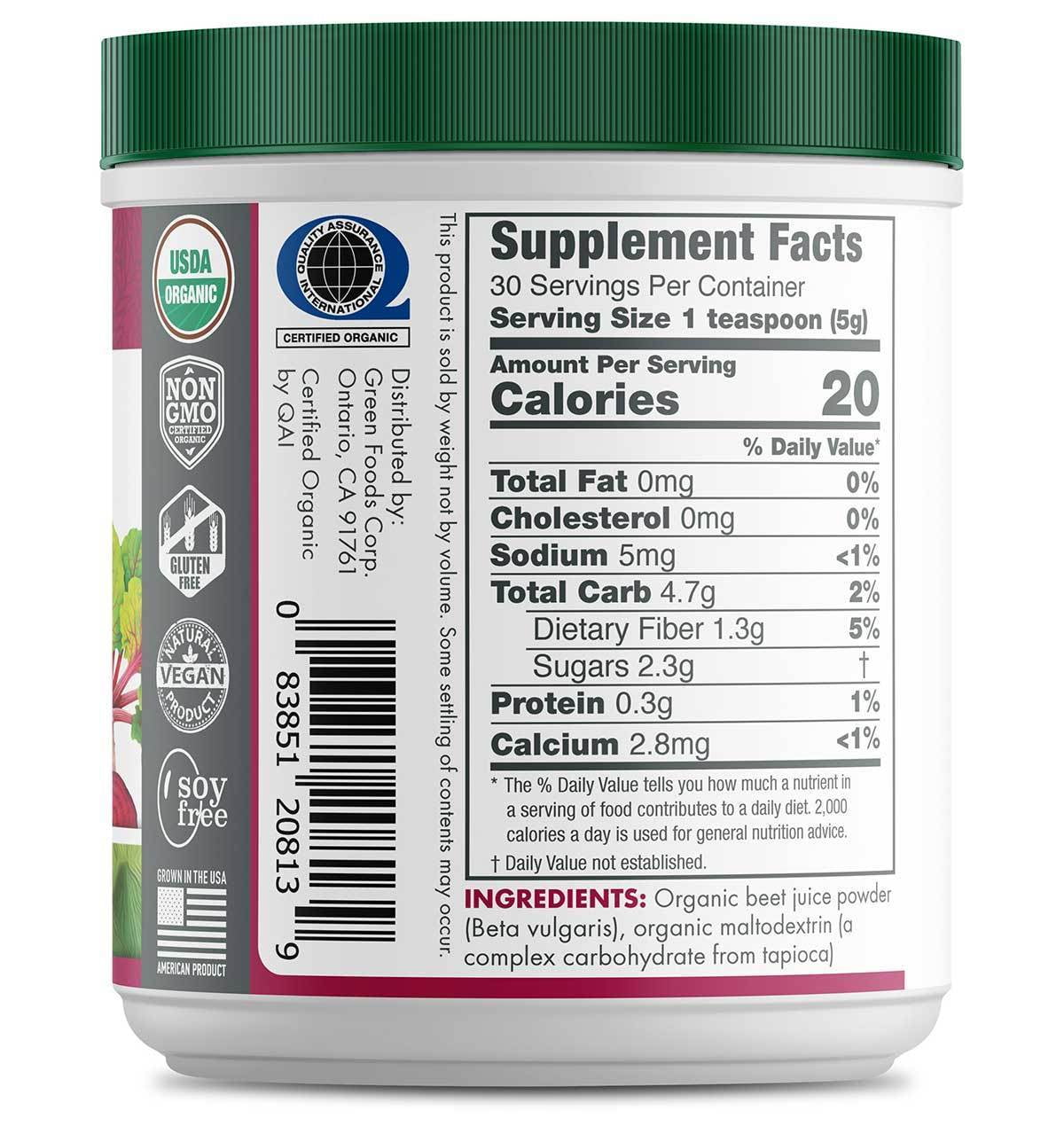 Green Foods Organic Beet Essence Juice Powder, 5.3 oz