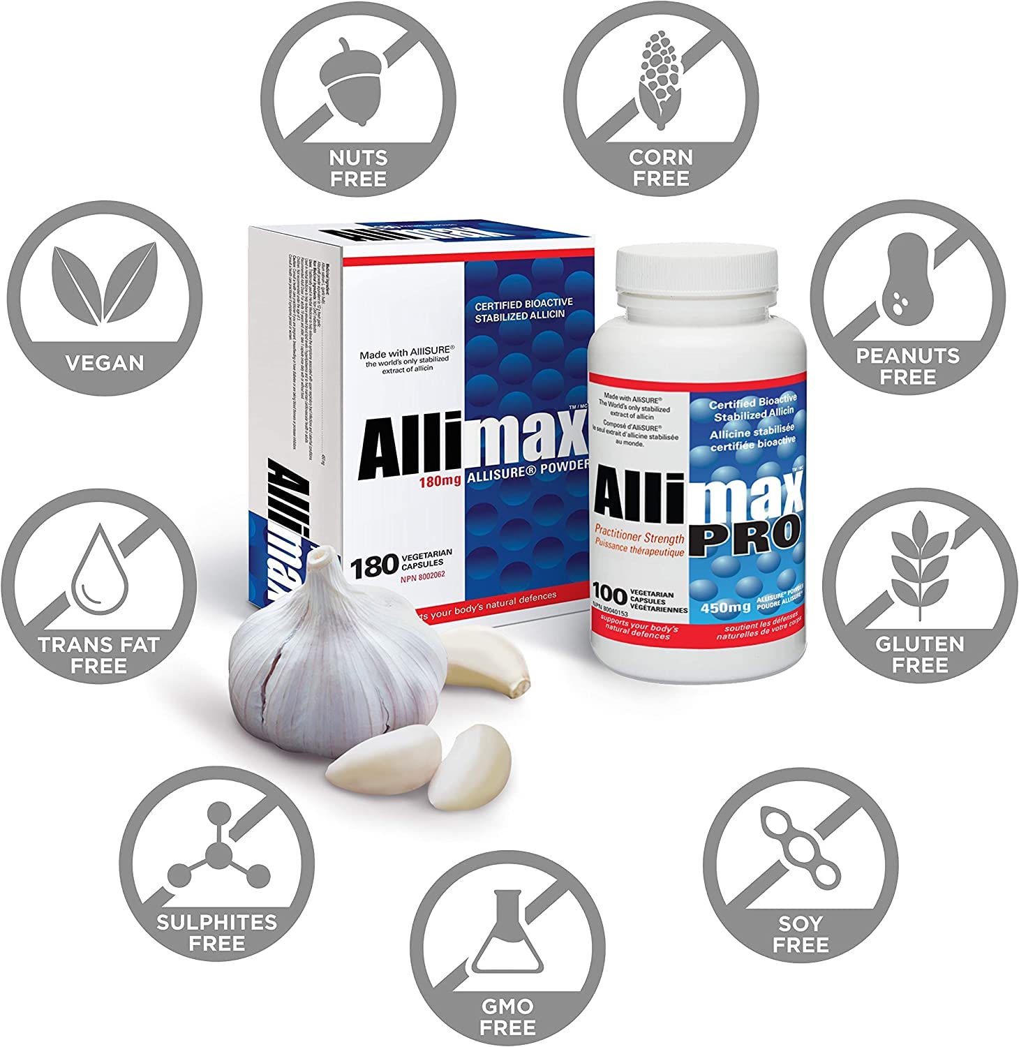 ALLIMAX 180mg 90 Capsules.
