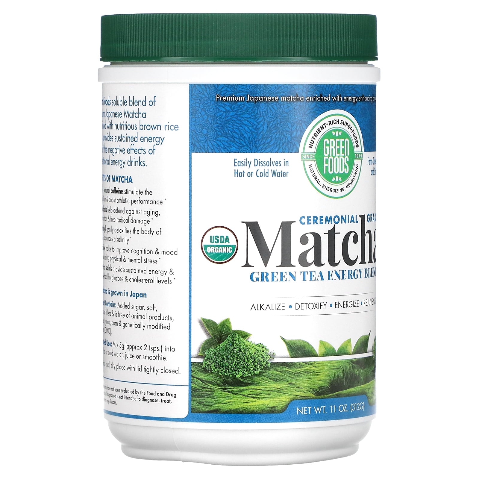 Green Foods Organic Matcha Green Tea, 11 oz